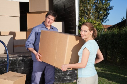 Furniture and boxes loaded into a moving van for a Forest Hill relocation